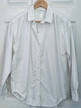 beachlunchlounge White Long-Sleeve Dress Shirt